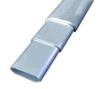WUDOLI Set di manicotti telescopici in tubo ovale piatto in lega di alluminio, profilo in alluminio, tubo ellittico da 50 cm Industria(B 50cm)
