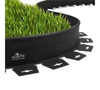 WUEFFE Bordo Flessibile h 7,5 cm. in plastica per Giardino, 2 Colori - Lunghezza mt. 10 + 30 picchetti + giunto (3, Nero)