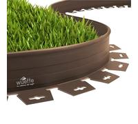 WUEFFE Bordo Flessibile h 7,5 cm. in plastica per Giardino, 2 Colori - Lunghezza mt. 10 + 30 picchetti + giunto (5, Marrone)