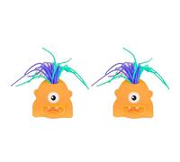 wueiooskj 2 Pezzi, Divertenti Gadget Antistress con Linguetta Estraibile. Tira Un Urlo Diverso, con Gameplay Adatto a Bambini e Anziani, Arancia