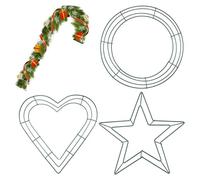 wueiooskj 4 pezzi fai da te finestra circolare a forma di cuore, circolare, a forma di J, artigianato in metallo da sogno, per decorazioni natalizie e nuziali