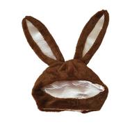 wueiooskj Cappello da coniglio carino e comodo con orecchie regolabili Peluche animale morbido e abbracciabile, Marrone, 55 centimetri