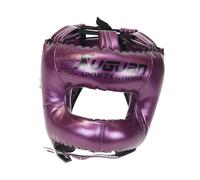wueiooskj Casco da kickboxing, equipaggiamento protettivo per taekwondo, protezione per la testa traspirante e imbottita regolabile per una copertura ottimale del viso, Viola, l