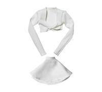 wueiooskj Completo con camicia a maniche lunghe e gonna in Per scala 1/6 per figure femminili da 12 pollici, accessorio rosso, Bianco, 5 cm