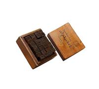 wueiooskj Set di timbri in legno rustico, 28 mini timbri in gomma scatola di immagazzinaggio per la creazione biglietti e artigianato. Ci sono 28 una scatola legno vintage, mini lettere