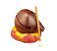 wueiooskj Tamburo di pesce in legno, blocco del tempio, strumento a percussione, regali per bambini e adulti, migliora il e la conoscenza musicale, strumento a percussione per, 5 pollici