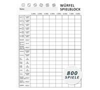 Würfelspiel Spielblock: 800 Spiele für Senioren Oma und Opa: Würfelblock, Ersatzblock & Spielblatt für Yatzy, Kniffel, Knobelspiele, Familienspiele