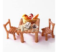 WUERKIYA Accessori Cucina Casa delle Bambole Accessori Casa Casa Bambole Mobili 1/12 Cucina Accessori Arredamento Casa Tavolo da Cucina Sedia Torta Set da tè Stoviglie Cestino per Il Pane