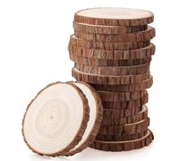 WUERKIYA Baumscheiben cm Deko - Dischi Legno Unici e Naturali con Corteccia, per L'Arte Fai da Te - Dischetti di Legno Ideali per Decorazione e creatività