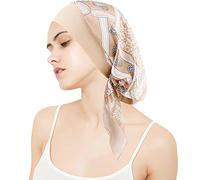 WUERKIYA Foulard e Copricapo da Donna per Chemioterapia - Set Pre-Legato a Pieghe con Sciarpe e Cappello - Cachi