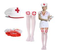 WUERKIYA Set per Costume da Infermiera Composto da Cerchietto, Costume Infermiera - Set di Accessori per Infermiere per Role Play - Complemento Ideale per il Tuo Costume da Infermiera