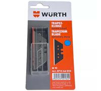 Würth 10 pezzi - Lama trapezoidale nera extra affilata, per coltelli trapezoidali, lame di ricambio