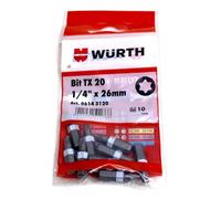 Würth 10 viti TX20 da 1/4" x 26 mm, TX 20 C, 6,3, 06143120