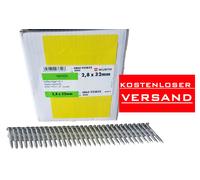 Würth 2,8 x 32mm Haftennagel 2000 Pezzo Diga WO-1/21 Acciaio Inox A2 senza Gas