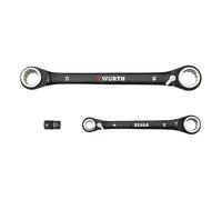 Wuerth Chiave poligonale doppia a cricchetto metrica, 3 pezzi, 8-A-19 mm