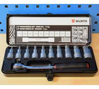 Würth Set Chiavi a Bussola Esagonale 1/2 Zoll Zebra 11 Pezzi In Scatola