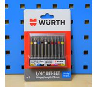 Würth Set Di Bit Lungo 70Mm 10 Pezzi Bitset Bitsatz Bits AW Torx Croce