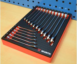 Würth Zebra Chiavi ad Anello IN Inserti IN Schiuma per Vagone Attrezzi Ringmaul