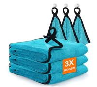 WUFANC 3 Pezzi Panni Microfibra Auto - 60 cm x 40 cm Panno Asciugatura Professionale Senza Sfaldatura, Elevata Assorbenza - Panno Microfibra per la Pulizia di Auto, Moto, Finestre e Vetri