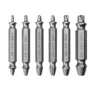 WUFANC 6 pezzi Estrattore Viti Danneggiate - Estrattore Viti Spanate in Acciaio Legato HSS 4341, Adatti per Filettature M3-M18, Estrattori Viti Danneggiate 0#-4# per Rimozione Facile di Viti Rotte