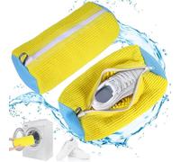 WUFANC Sacchetto Scarpe Lavatrice 2 Pezzi, Sacchetti Riutilizzabili con Cerniera Invisibile, Microfibra Sacca per Lavare Scarpe In Lavatrice Pulizia Completa a 360° per Sneakers e Scarpe Sportive