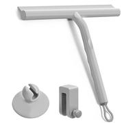 WUFANC Tergivetro per Doccia Silicone, Tira Acqua da Doccia Non Richiede Installazione Pulisci Vetro Doccia Adatto per Bagni, Specchi e Piastrelle, 21cm, Grigio