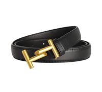 WUFANGBU Cinture da Donna Moda Cintura con Fibbia Dorata retrò Cintura per Il Tempo Libero Cintura Sottile in Morbida Pelle Pu 110 Cm Nera