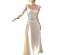 WUFANGBU Vestito Abito Dress Elegante Wedding Events Dress Sexy Senza Spalline Corsetto Dress Abiti da Festa per l'Abbigliamento da Donna S Bianco