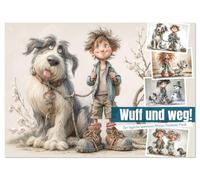 Wuff und weg! (Wandkalender 2026 DIN A4 quer), CALVENDO Monatskalender: Beim täglichen Gassigang zeigt sich schnell, wer hier an der Leine hängt, ist reine Formsache.