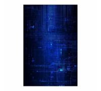 WUFIEA dipinto astratto decorativo dipinto su tela Reti tecnologiche decorazioni per la casa e l'ufficio(Nascondi il blu278)-40x60cm Non incorniciato