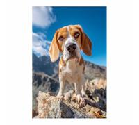 WUFIEA Divertente Poster stampe d'arte murale di cani vintage Perro Escalador de Montañas per Cucina Camera da letto Sala yoga(blu231)-60x80cm Non incorniciato