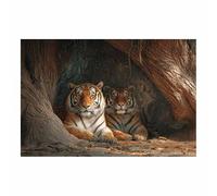 WUFIEA Moderni Decorazioni da Muro tigre motivo animali selvatici Tigri a doppia dimora per Casa Soggiorno Camera da Letto(Bianco)-60x80cm Non incorniciato
