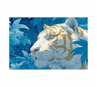 WUFIEA Moderno TIGRE Art Animali Quadri Tigri nascoste nella foresta Quadri Moderni Soggiorno(Arancione)-60x90cm Non incorniciato