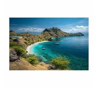 WUFIEA paesaggio arte da parete moderna Isole sul mare ufficio bagno camera da letto cucina decorazione(blu117)-60x90cm Non incorniciato