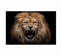 WUFIEA Poster animali di leone leone africano Il ruggito feroce del leone per Soggiorno Camera da Letto Ufficio Cucina(marrone128)-70x100cm Non incorniciato