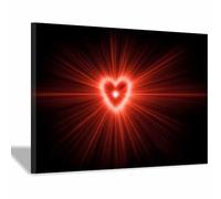 WUFIEA Poster su tela significativo, stampa su tela astratta a forma di cuore Cuore dei sogni di pappagallo Per un soggiorno o uno studio, arte murale unica(Rosa)-70x100cm Incorniciato