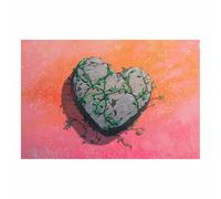WUFIEA Poster su tela significativo, stampa su tela astratta a forma di cuore Cuore Sogni di Carta Per un soggiorno o uno studio, arte murale unica(Violetta)-70x100cm Non incorniciato