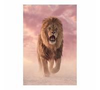 WUFIEA Quadro Su Tela Leone Il leone che ruggisce nella polvere per soggiorno, arredamento per la casa(marrone208)-20x30cm Non incorniciato
