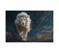 WUFIEA Quadro Su Tela Leone Leone bianco che cavalca le onde per soggiorno, arredamento per la casa(bianco115)-70x100cm Non incorniciato