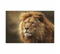 WUFIEA Quadro Su Tela Leone Leone che fissa lo sguardo per soggiorno, arredamento per la casa(marrone64)-60x90cm Non incorniciato