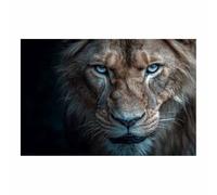 WUFIEA Quadro Su Tela Leone Lo sguardo del leone si fissa per soggiorno, arredamento per la casa(grigio13)-60x90cm Non incorniciato