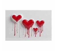 WUFIEA Stampe da parete a forma di cuore, arte murale, stampe d'amore Cuore impronta digitale Per casa, corridoio, camera da letto, soggiorno, decorazioni(Rosso)-60x90cm Non incorniciato
