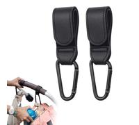 WUFKOP 2 Pezzi Ganci Universali per Passeggino, Porta Borse con Moschettoni Robusti e Cinghie Regolabili, per Borsa Passeggino e Shopping, per Genitori in Movimento