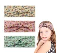 WUFKOP 3 Fascie per Capelli per Bambine, Nodo Incrociato con Design Cartone Animato, Fascette Elastiche e Morbide per Scuola, Sport e Regalo