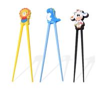 WUFKOP 3 Pairs Chopsticks, Beginner Support Aid Panda Eating Sticks Design, Cat Paw Chopsticks, Removable Learning Set, Cute Design