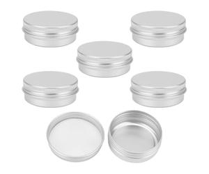 WUFKOP 6 Vasetti in Alluminio da 30 ml per Creme, Set Regalo con Guarnizione per Viaggi e Cosmetici Fai da Te