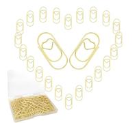 WUGAUWOR 150 Pezzi di Graffette Ufficio a Forma di Cuore - 20 mm Fermagli Ufficio Dorate, Graffette Decorative in Acciaio Inox per Ufficio, Artigianato e Regali con Scatola di Immagazzinamento