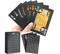 WUGAUWOR Carte da Gioco dal Negro Impermeabili in Plastica, 1 Mazzo di Carte da Poker Nere, Carte Poker Professionali per Blackjack Canasta Bridge, Giochi di Carte da Adulti e Viaggio
