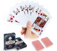 Wugauwor Carte da Gioco Impermeabili 2 Pack, Carte Poker Professionali In Plastica, Giochi di Carte per Campeggio, Viaggi e Feste, Mazzo di Carte da Gioco dal Negro, Plastic Playing Cards, Rosse