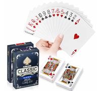 Wugauwor Carte da Gioco Impermeabili in Plastica, 2 Mazzi di Carte da Gioco, Rosso e Blu, Carte Poker Plastificate, Carte da Poker Professionali, Premium Plastic Waterproof Playing Cards